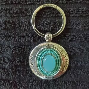 Brighton faux turquoise and silver-tone keychain